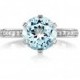 Aquamarine solitaire engagement ring, diamond ring, platinum, white gold, light blue, aquamarine vintage, unique engagement ring, diamond