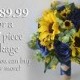 Wedding Bouquet, Bridal Bouquet, Bridesmaid Bouquet, Silk Flower Bouquet, Wedding Flower, yellow, navy, Navy blue, sunflower Lily of Angeles