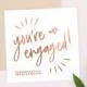 Congratulations on your engagement card - Personalised Engagement Card, Wedding card - Keepsake, Metallic Foil, Shit Got Real, Engaged