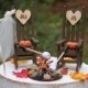 Wedding Cake Topper, Fall, Pumpkins, Fire Pit, Marshmallows, Bride, Groom, Rocking Chairs, Autumn, Country, Rustic, Wooden, Mr, Mrs