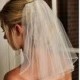 Ivory, White or pale ivory bridal wedding veil 25" shoulder length scattered Swarovski Crystals or diamantes cut or pencil edged 1 tier veil