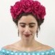 Pink Rose Flower Crown, Headband, Mexican Headpiece, Pink Rose Crown, Fuchsia Pink, Rose Flower Crown, Floral Crown, Frida, Fiesta, Boho