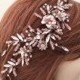 Rose gold clip Bridal  hairpiece Rose gold comb Bridal hair accessories Blush clip Crystal hair clip Wedding hair clip Bridal headpiece