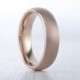 6mm wide 14K Rose Gold and Brushed Titanium Wedding ring band for men and women
