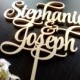 Personalised Wedding Cake Topper With Names Unique cake topper gold Rustic cake topper wooden cake topper names cake topper wood custom cake