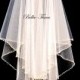 beaded edge wedding veil, wedding veil, 2 tier veil, wedding veils, ivory wedding veil, crystal pearl edge veil, veil with blusher