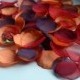Plum Orange Red Rose Petal/Plum Orange Fabric petals/Fall Wedding Decor/Flower Girl Basket/Harvest Decor/Orange Burnt Petals/ Table decor