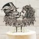 Rockabilly Wedding Cake Topper, Sugar Skull Cake Topper, Steampunk Wedding Cake Topper, Gothic Wedding, Victorian Wedding, Day of the Dead