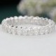 Full eternity band Moissanite wedding band vintage white gold Unique oval cut ring for woman matching engraving Promise annitersary gift