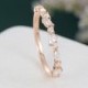 Diamond wedding band women vintage rose gold /Moissanite ring pear shaped Marquise cut stacking matching Half eternity Promise Gift for her