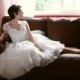Basque V-neck Multi Layered Unequal Hem Cap Sleeve Lace Wedding Dress - L'Amei 2017