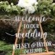 Welcome Wedding Decal Personalized Name and Date Simple Wedding Sign Decal for Acrylic Sign Wedding Rustic Welcome Wedding Vinyl Decal Only