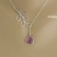 Personalized Lariat Necklace, February Birthstone Necklace, Gemstone Necklace, Amethyst Jewelry, Bridesmaid Jewelry, Wedding Necklace Gift
