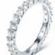 Stack able Eternity CZ Engagement Ring 925 Sterling Silver Diamond Simulant Celebration Bridal Ring Wedding Band Women Size 1.5-14 Ss3405