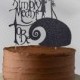Simply Meant To Be -  Alternative black glitter cake topper - gothic style - goth wedding - Nightmare Before - Quick dispatch - Ready to use