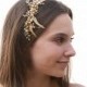Gold Bridal Hair Comb Vintage Inspired Wedding Hair Accessory Headpiece with Gold Leaves and Pearls Decorative Comb Hair Jewelry