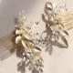 Vintage Gold Bridal Hair Comb, Hair Piece with Crystals // Vintage inspired / Wire Wrapped // Venus Gold Leaf & Crystal Hairpiece