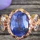 Montana Blue Sapphire 14K Rose Gold Ring, Sapphire Stacking Ring, Eco Friendly, Sapphire Gold Engagement Ring - Ship In The Next 9 Days