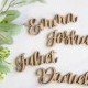Place Card Name Wood Plate Names, Cutout Words for Wedding Party or Event Decor, Escort Cards for Table Party Placecards (Item - LPC220)