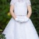 White flower girl dress Lace girls party dress Baby Toddler Birthday Princess Girls wedding dress First Communion Baptism Special occasion