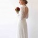 Ivory Wedding Dress, Ivory Wedding Dress Open Back, High Neck Wedding Dress, Long Sleeves Wedding Dress With Train , Wedding Dress 1226