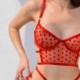 Red mesh lingerie set, see through lingerie, sexy lingerie, sheer lingerie, erotic lingerie, lace lingerie, gift for her, wedding lingerie