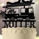 Fireman Couple On Truck Personalized Wedding Cake Topper