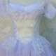 Vintage 1950s Tea Length Wedding Dress, Tulle and Lace Ballet Style Bridal Gown