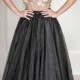3D lace and tulle evening separates, 2 piece evening dress, black tulle skirt, gold lace top, red carpet dress, black prom dress, prom skirt