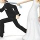 Wedding Cake Topper Bride and Groom Figurines Funny Runaway Decorations