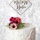 Clear Floating Cake Topper with Gold Foil, Clear Acrylic Wedding Cake Decor, Laser Cut Mr. & Mrs. Cake Sign