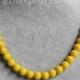 10mm yellow necklace, single yellow bead necklace, wedding necklace, bridesmaid necklace, women necklace, statement necklace