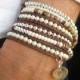 Brown Leather Wrap Bracelet for Women, Pearl Beaded Bracelet, Boho Stack Bracelet, Bohemian Jewelry, Best Seller, Jewelry Gift