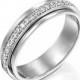 Solid 18k White Gold Women Spinner Band Eternity Wedding Band Diamond Ring, His and Her Spinner Diamond wedding band Ladies spinner rings