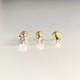 6mm 16G Gold Round Clear Stone Nose/Helix/Lip/Tragus Labret Stud Earrings Flat Back Piercing Cartilage 2mm 3mm 4mm
