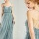 Bridesmaid Dress Dusty Blue Tulle Long Formal Dress Women Beaded Sweetheart Convertible Straps A-line Prom Dress (HS718)