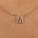Letter Diamond Necklace / Diamond Initial Necklace in 14k Solid Gold / Labor Day Sale