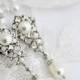 Plug Earrings for Wedding Bridal Gauge Rose Custom Size Crystal and Pearl Jewelry Art Deco Dangle Earrings SWEENY