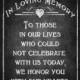 In Loving Memory chalkboard style sign for your wedding - instant download digital file - Rustic Collection