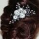 Pearl Bridal Hair Comb, Wedding Pearl Crystal Hair Comb, Bridal Hair Piece, Pearl Floral Headpiece Bridal Hair Jewelry White Pearl Hair Comb