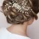 Bridal wedding hairbomb, Pearl firework hair comb, bridal hair comb, wedding hair comb, pearl hair comb, silver, gold, rose gold