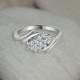 14K White Gold/ Engagement Ring/ Anniversary Gift/ Infinity Ring/ Classic Ring/ Real Diamond Ring