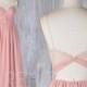 Bridesmaid Dress Blush Chiffon Dress Wedding Dress Sweetheart Spaghetti Strap Prom Dress Illusion Lace Open Back A-Line Maxi Dress(L338)