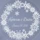 Snowflake Wreath Wedding Cake Topper Keepsake 4" - 7" diameter available