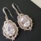 Cubic Zirconia Bridal Earrings, Wedding Crystal Earrings, Bridal Jewelry, Crystal Teardrop Earrings, Statement Earrings, Wedding CZ Jewelry
