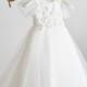 Floor Length Lace Tulle Wedding Flower Girl Dress with Tulle Sleeves (D015)