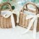 Flower girl basket / Simple bridesmaid basket / Hand woven basket / Willow Basket Moss Basket Rustic Basket Vintage Wedding Barn Wedding