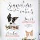 Signature Drinks Sign with Pets for Wedding Bar - Cat Illustration Signature Cocktails Sign - Wedding Bar - The Penny Set