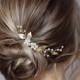 Bridal hair piece, Wedding hair pins, Bridal hair accessories, Bridal hair vine, Bridal headpiece, Gold bridal hair pins, Wedding hair piece