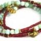 Wrap  Bracelet, Convertible to Anklet or Necklace. Opal Bracelet. Bohemian Bracelet. Peru Blue Opal, Ruby and Ancient Trade Beads.